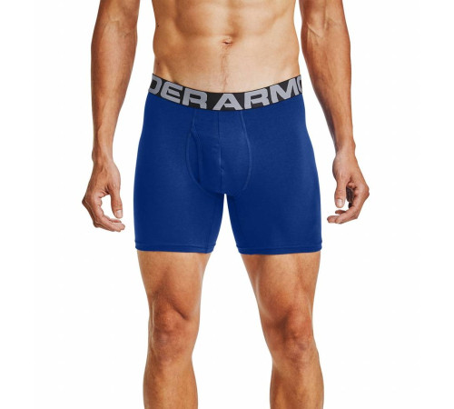 Чоловічі боксерки Under Armour Charged Cotton - 3 пари: темно-сині/сірі/яскраво сині/XXL Чоловічі боксерки Under Armour Charged Cotton - 3 пари: темно-сині/сірі/яскраво сині/XXL