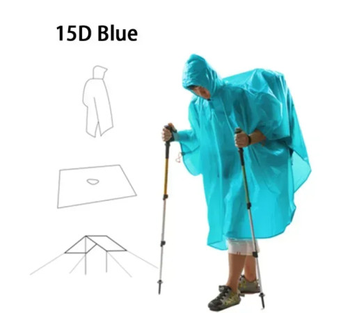 Дощовик-пончо 3F UL Gear 210T Basic, блакитний