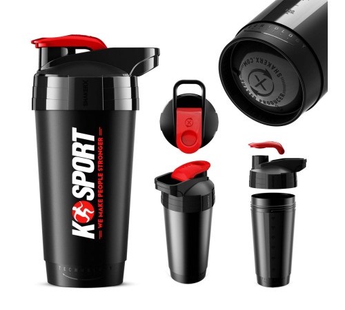 Шейкер SHAKER 700 мл K-SPORT SHK002, чорний Шейкер SHAKER 700 мл K-SPORT SHK002, чорний