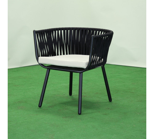 Стілець садовий Greengard Лінеа СЛ-005, чорно-білий