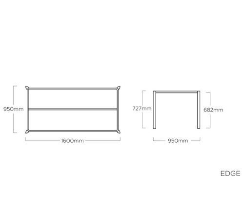 Каркас стола KETTLER EDGE 160 x 95 x 72 см