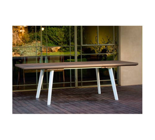 Стіл садовий розсувний Keter Harmony 162 х 100,5 см, коричнево-білий