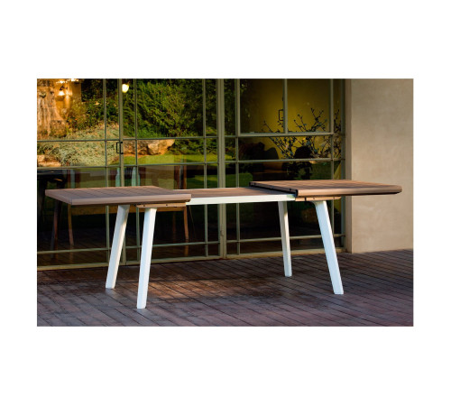 Стіл садовий розсувний Keter Harmony 162 х 100,5 см, коричнево-білий