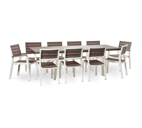 Стіл садовий розсувний Keter Harmony 162 х 100,5 см, коричнево-білий