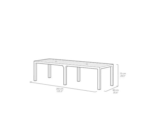 Стіл садовий подвійний Keter Julie Double 295 х 90 см, капучино