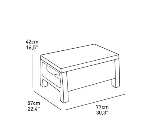 Стіл садовий Keter Corfu II 77 x 57 см, графіт