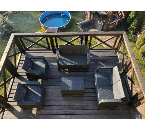 Стіл садовий Keter Corfu II 77 x 57 см, графіт