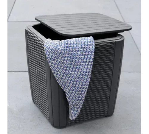 Стіл-скриня Keter Luzon round wicker 39 х 39, графіт