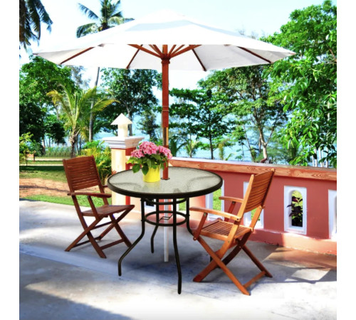 Стіл садовий Costway Acapulco 80х70 см, чорний