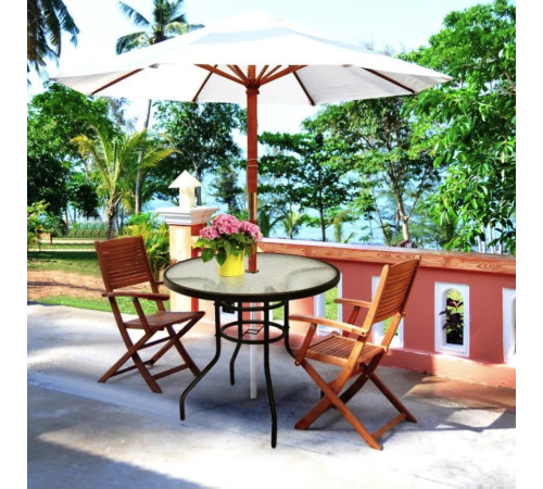 Стіл садовий Costway Acapulco 80х70 см, чорний