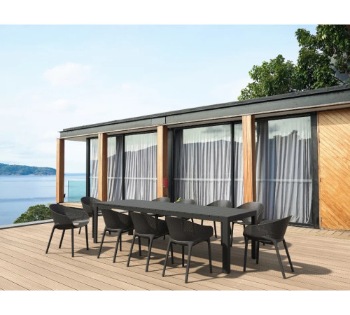 Стіл садовий розсувний Siesta Atlantic 210-280, чорний