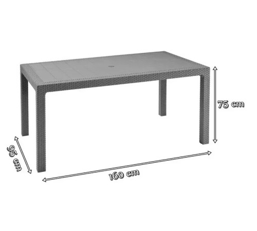 Стіл садовий Keter Melody 160 х 94 см, графіт