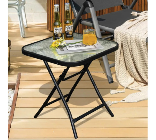 Стіл садовий Costway Kontrast 46,5 x 47,5 см, чорний