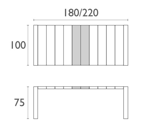 Стіл садовий розсувний Siesta Vegas 180-220, темно-сірий