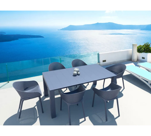 Стіл садовий розсувний Siesta Vegas 180-220, темно-сірий