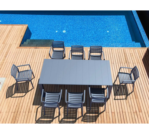 Стіл садовий розсувний Siesta Vegas 180-220, темно-сірий