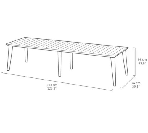 Стіл садовий Keter Lima 320 313 x 98 см, капучино