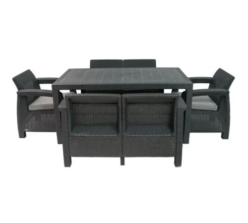 Комплект меблів Keter Fiesta 6-місний з подушками, графіт