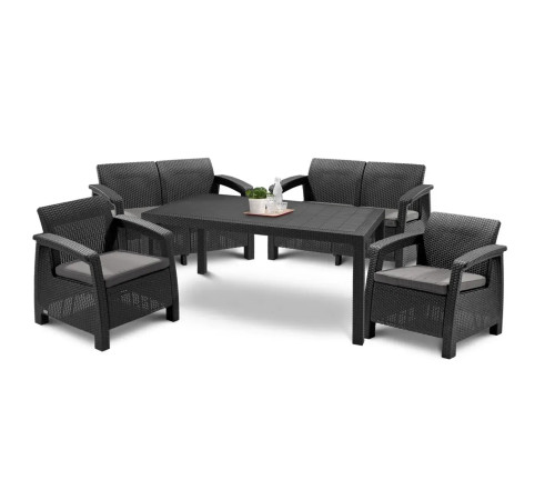 Комплект меблів Keter Fiesta 6-місний з подушками, графіт