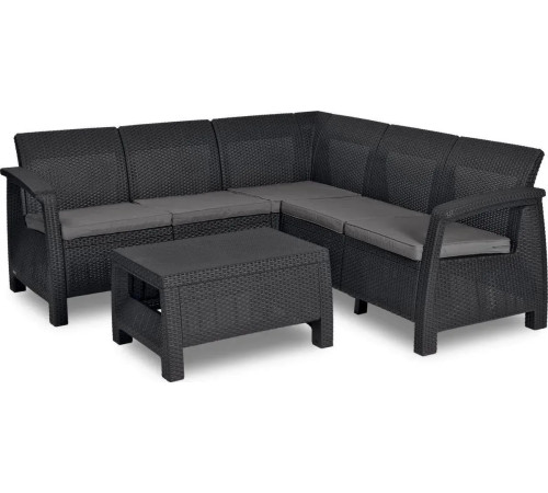 Комплект меблів Keter Corfu Relax 5-місний з подушками, графіт