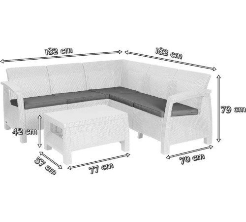 Комплект меблів Keter Corfu Relax 5-місний з подушками, графіт