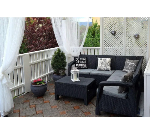 Комплект меблів Keter Corfu Relax 5-місний з подушками, графіт