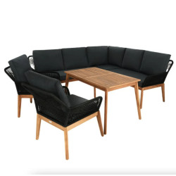 Комплект садових меблів Di Volio Albenga 7-місний, чорний