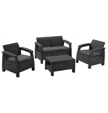 Комплект меблів Keter Corfu 4-місний з подушками, графіт