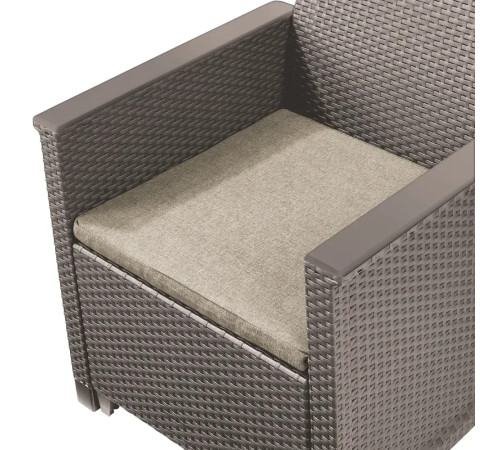 Комплект меблів Keter Elodie 5-місний з подушками, капучино