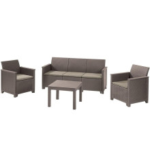Комплект меблів Keter Elodie 5-місний з подушками, капучино