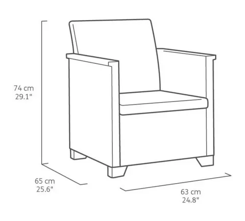 Комплект меблів Keter Elodie 5-місний з подушками, капучино