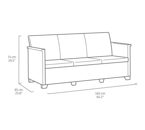 Комплект меблів Keter Elodie 5-місний з подушками, капучино