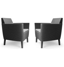 Комплект крісел садових Keter Salemo WS DUO, графіт