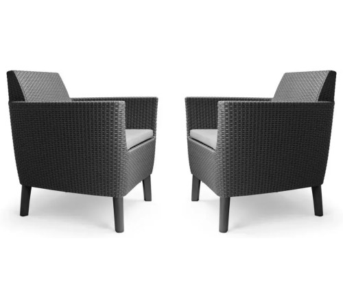 Комплект крісел садових Keter Salemo WS DUO, графіт