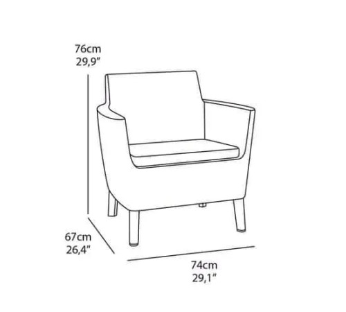 Комплект крісел садових Keter Salemo WS DUO, графіт