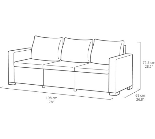 Комплект меблів Keter California 4-місний, графіт