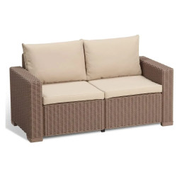 Диван садовий Keter California 2-місний з подушками, капучино