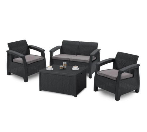 Комплект меблів Keter Corfu II 4-місний, графіт