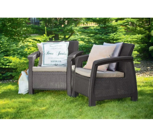 Комплект крісел Keter Corfu II Duo, коричневий