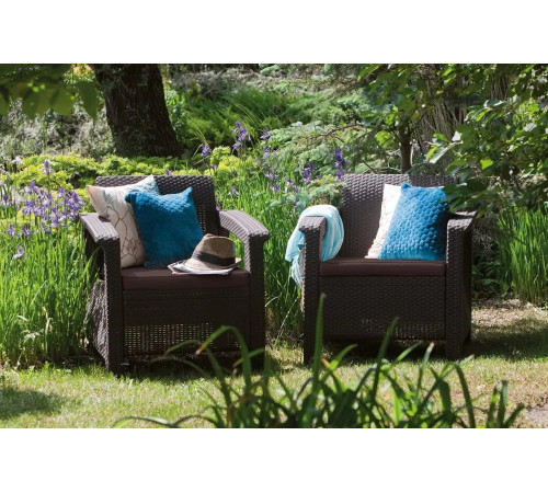 Комплект крісел Keter Corfu II Duo, коричневий