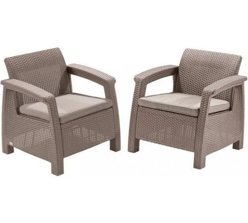 Комплект крісел Keter Corfu II Duo, капучино