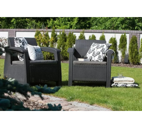 Комплект крісел Keter Corfu II Duo, графіт