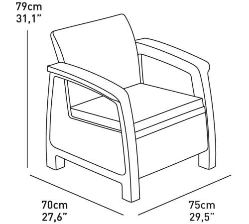 Комплект крісел Keter Corfu II Duo, графіт