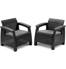Комплект крісел Keter Corfu II Duo, графіт