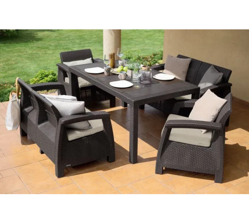 Комплект меблів Keter Corfu Fiesta 6-місний, коричневий