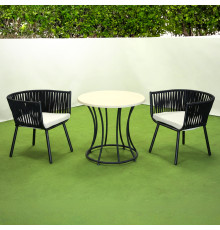 Комплект садових меблів Greengard Лінеа, чорно-бежевий