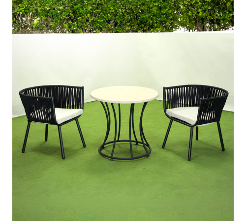 Комплект садових меблів Greengard Лінеа, чорно-бежевий