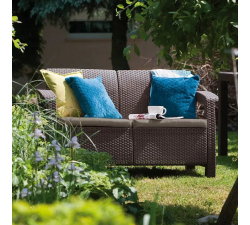 Диван садовий Keter Corfu II Love 2-місний, коричневий