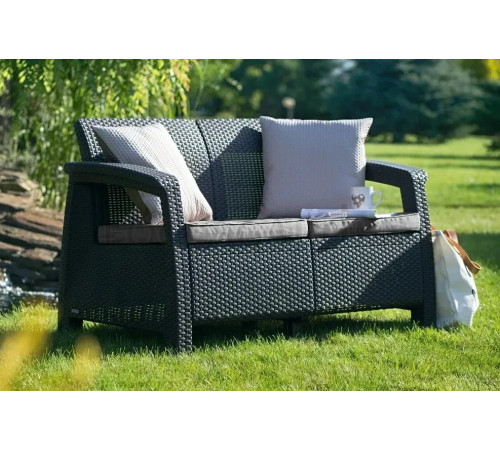 Диван садовий Keter Corfu II Love 2-місний, графіт