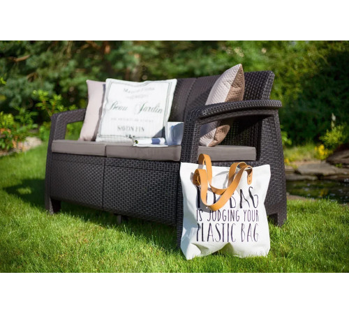 Диван садовий Keter Corfu II Max Love 3-місний, коричневий